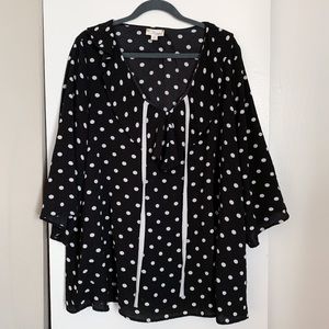 Misia Polka Dot Black Blouse